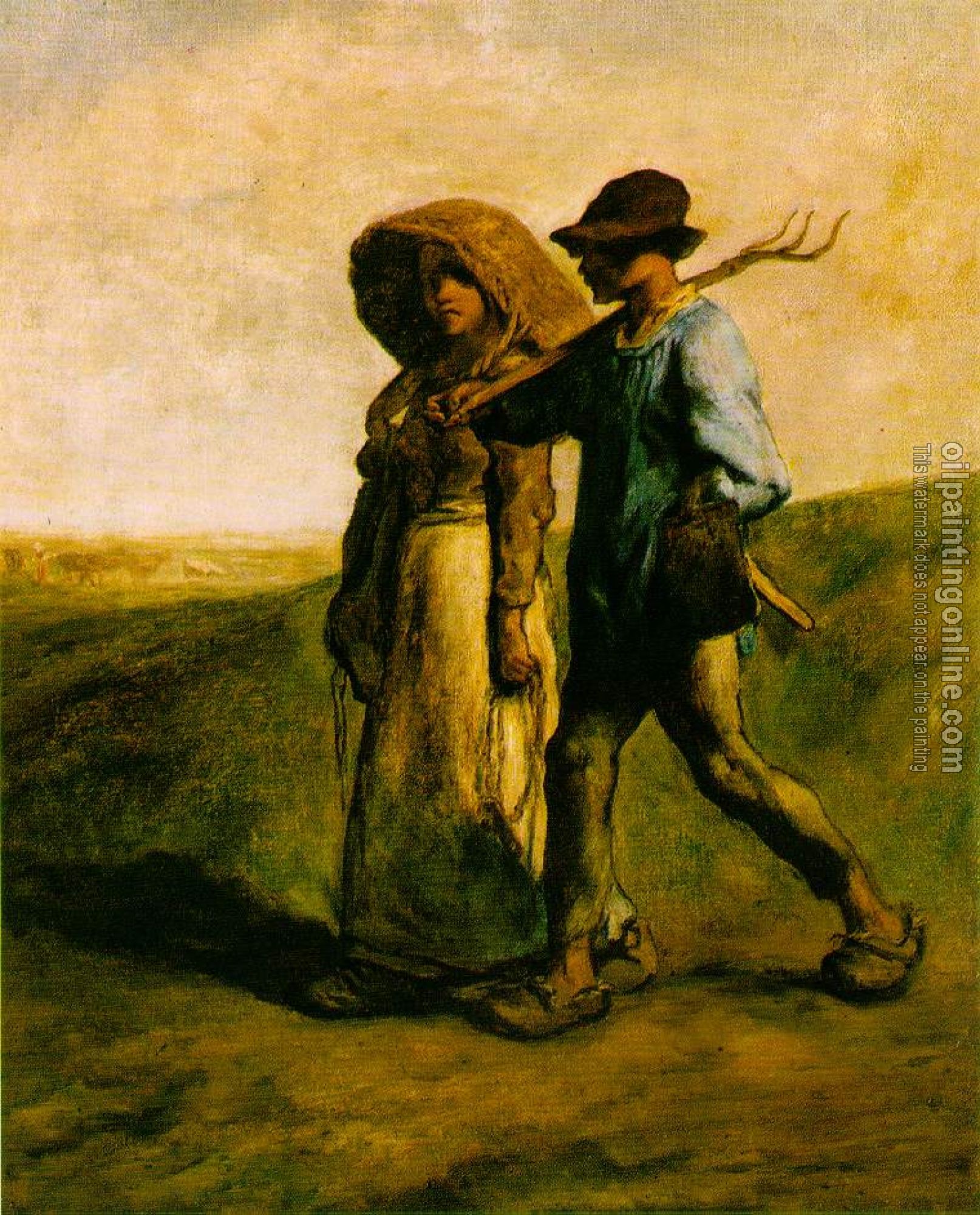 Jean-Francois Millet - The Walk to Work Le Depart pour le Travail